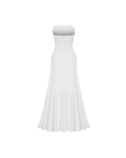 Elsava White Long Dress