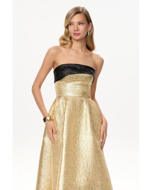 POST MERIDIEM Natural Jacquard Midi Dress With Turn-Up