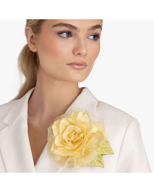 Helena Simon Yellow The Large Rose Floral Brooch