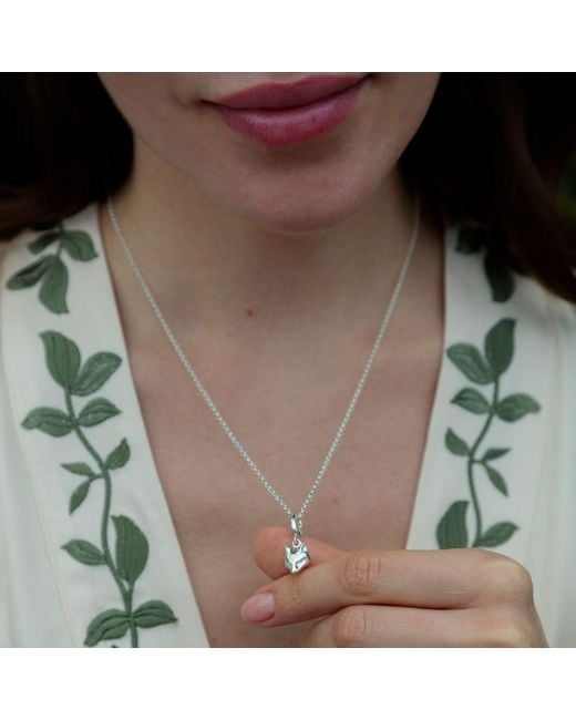 Lily Charmed Metallic Sterling Fox Necklace