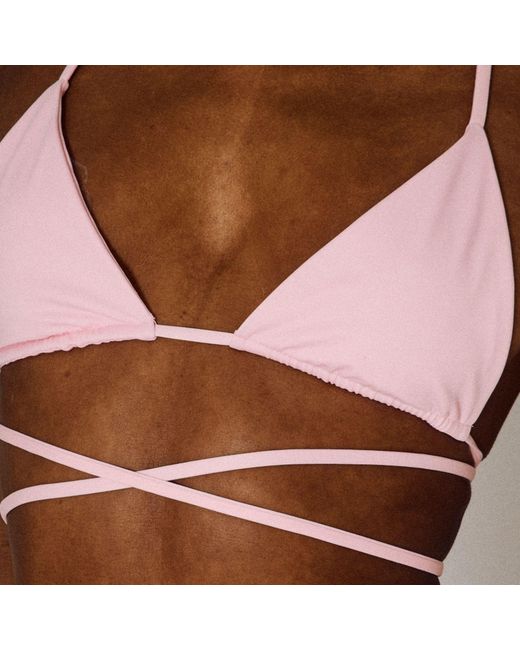 Pianella's Pink Soulmate Wrap-Around Triangle Bikini Top – Light