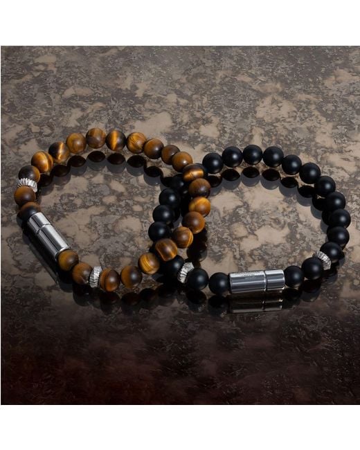 Tateossian Brown Pop Mobius Beaded Bracelet for men
