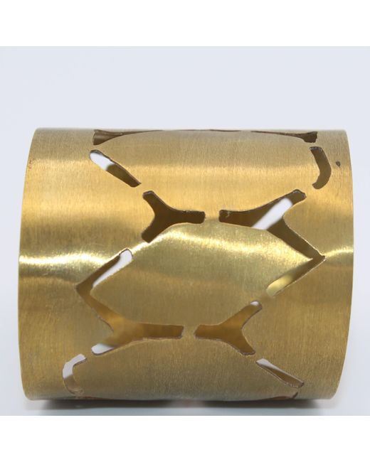Lala Salama Green Safiri Carved Cuff