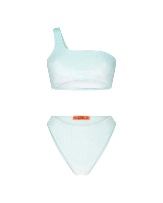 Maison Tangerine Blue Mykonos Velvet Swimsuit Mint Bikini