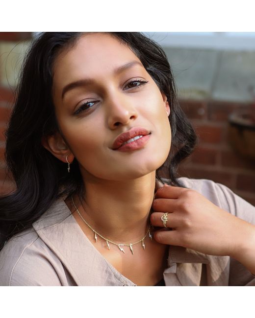 Luna Charles Metallic Bridget Lightning Huggie Hoop Earrings