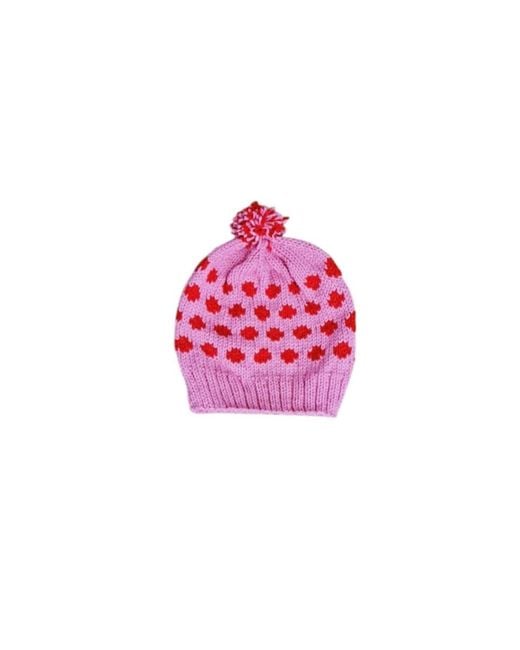 Springmoonatelier Pink Handmade Wool Hat, Gloves, And Socks Set