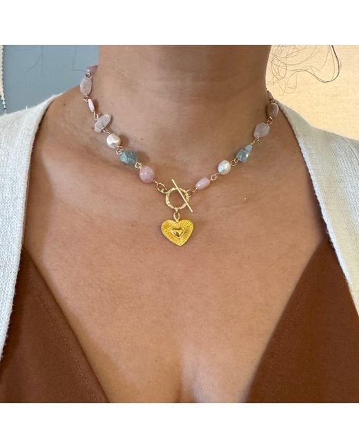 Lexi Jewelry Metallic Heart & Toggle Sweet Pastels Necklace