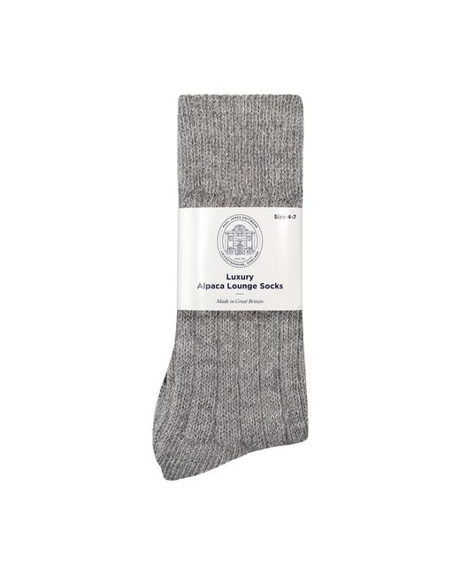 Paul James Knitwear Gray Alpaca Kenilworth Lounge Socks