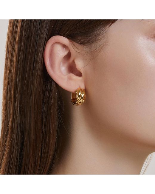 Didier Dubot Metallic Sélection. D Bold Brass Hoop Earring