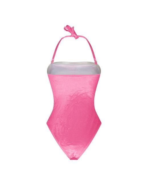 Maison Tangerine Pink Marbella Barbie Velvet Swimsuit