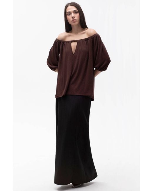 Maison Bogomil Brown Off Shoulder Blouse