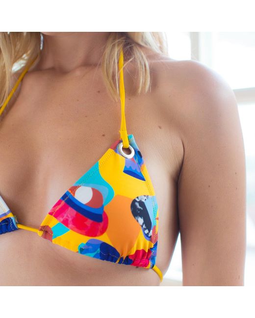 Aulala Paris Yellow Aulala X Risbo Artistic Bikini Set