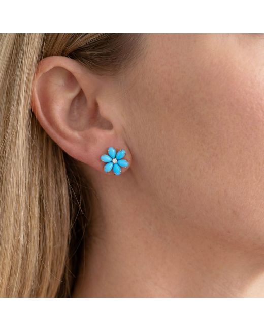 Kai Fine Jewelry Blue Solid Natural & Diamond Earrings