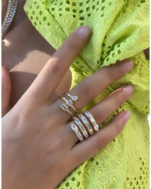 SHYMI Metallic Multi Shape Spiral Ring