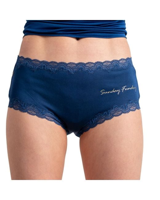 Uwila Warrior Blue Soft Silk Days Of The Week Briefs Sunday Funday- Estate