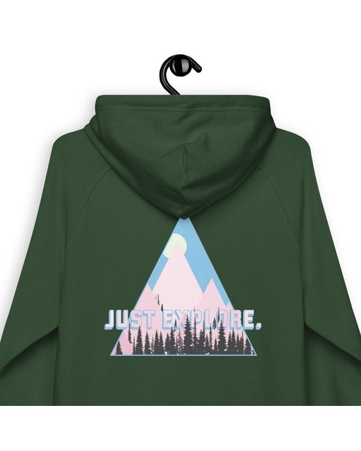 Anchor and Crew Green Bottle Just Explore. Seeker Organic Cotton Raglan Hoodie