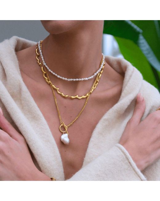 LINYA JEWELLERY Metallic Dery Drop Necklace Choker