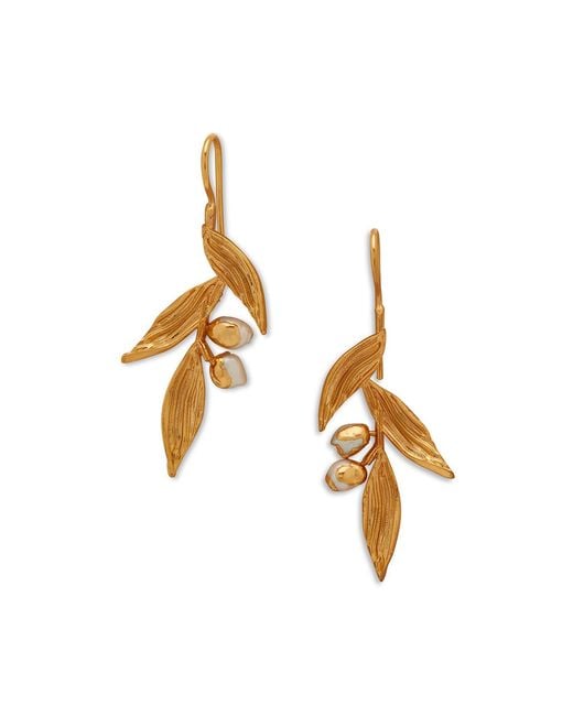 Dhwani Bansal Metallic Haya Earrings With Baroque Pearls