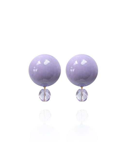 Saule Label Purple Luna Earrings In Pale Periwinkle