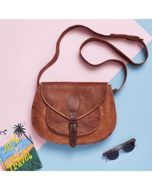 VIDA VIDA Brown Vida Vintage Leather Saddle Bag Large