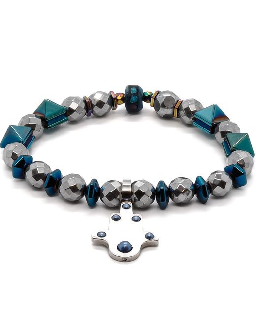 Ebru Jewelry Blue Positive Hamsa Bracelet