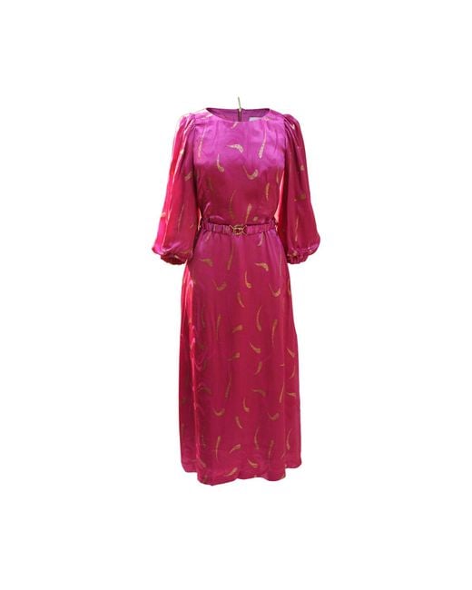 Closet Pink Jacquard Satin A-Line Dress