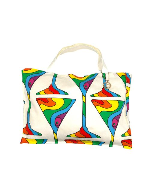 Julia Clancey Blue Rainbow Martini Tote Bag for men