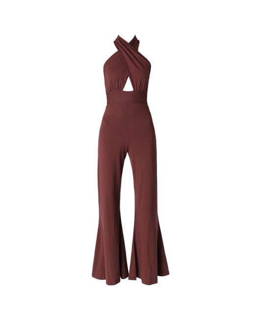 Italia A Collection Red Mocha Glam Jumpsuit