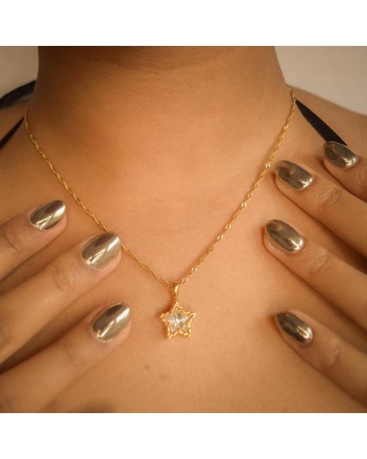 Superdivajewellery Metallic Star Crystal Necklace