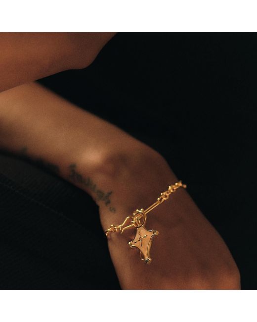 Dhwani Bansal Metallic Adjustable Cruz Bracelet With Mother Of Pearl