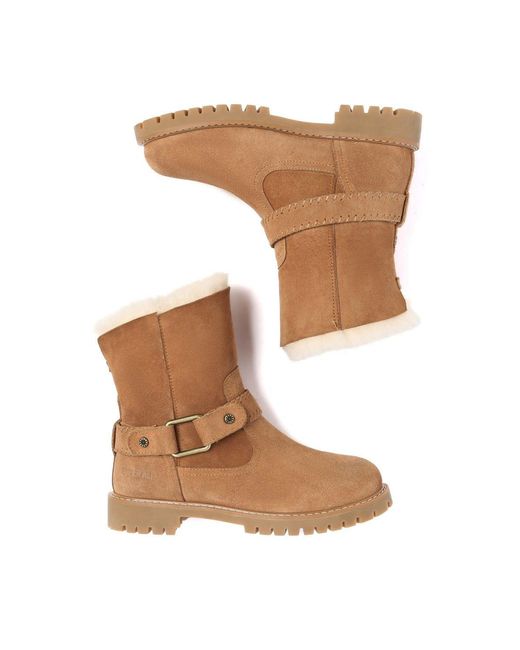 EverAu Australia Brown Pheasant Mid Calf Fashion Boots
