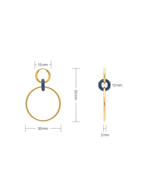 Meulien Metallic Large Hoop Link Earrings
