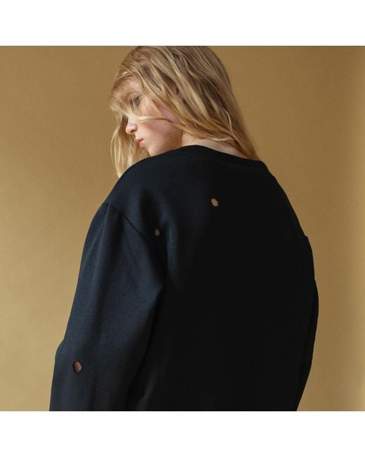 Una Berzina Black Grunge-Style Sweatshirt With Holes