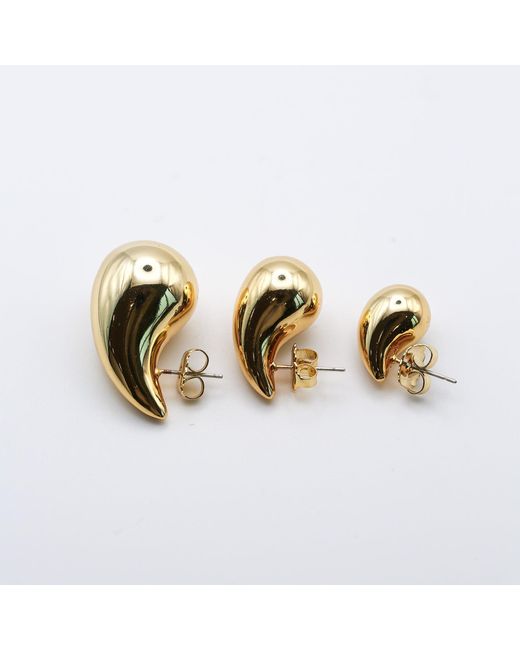 Miss Cecilia Metallic Teardrop Ear Studs