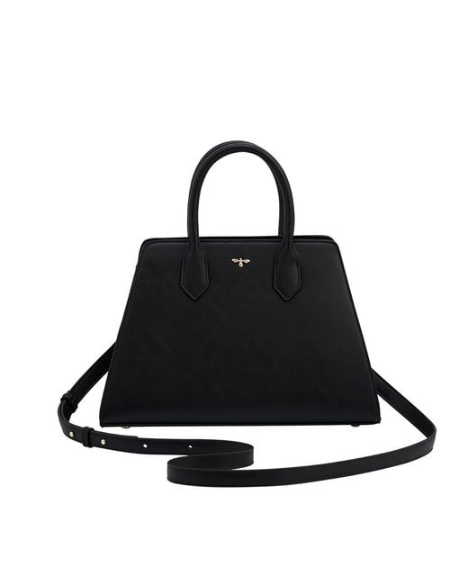 Fable England Black Grace Structured Tote Bag