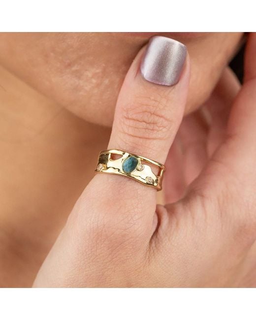 Rare Matters Jewelry Metallic Glass Statement Ring