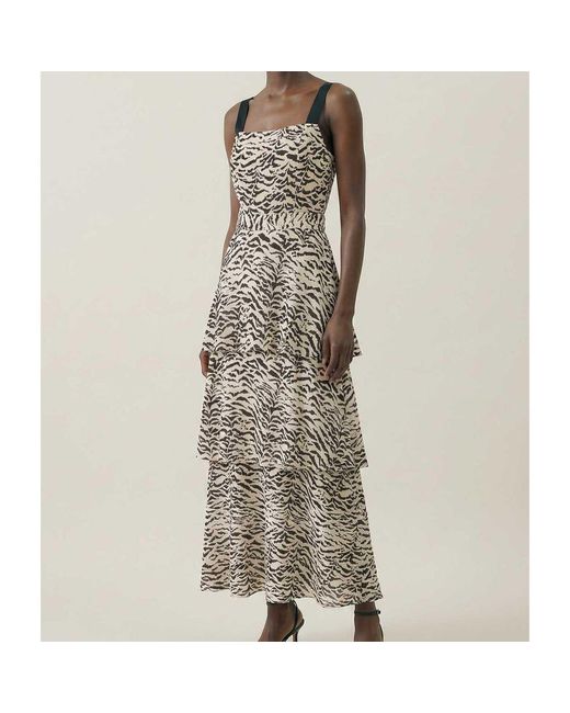 Polko Metallic Sia Zebra Convertible Tiered Dress