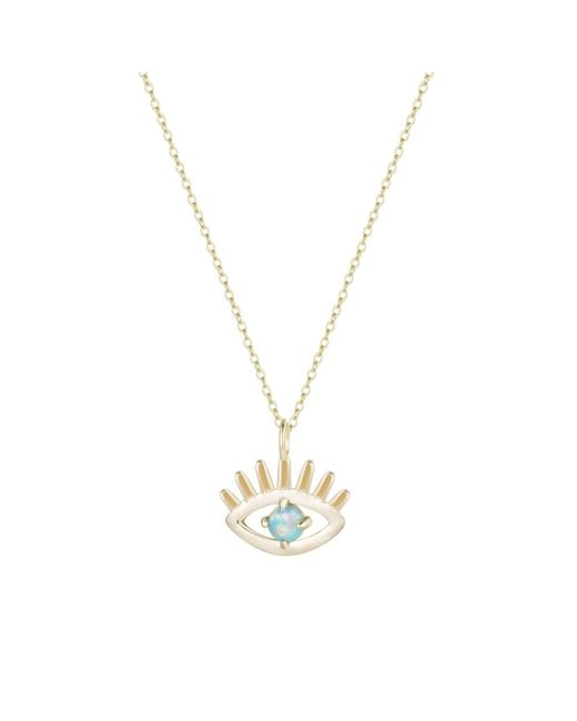 KAMARIA Metallic Opal Evil Eye Charm Necklace
