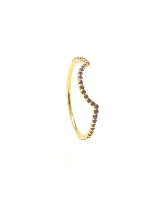 NASI SILVER Metallic Ora Half Eternity Ring- Amethyst