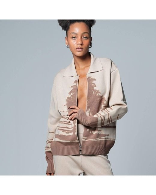 LOVEIST STORE Brown Neutrals The Casa Zipper Knitting Cardigan