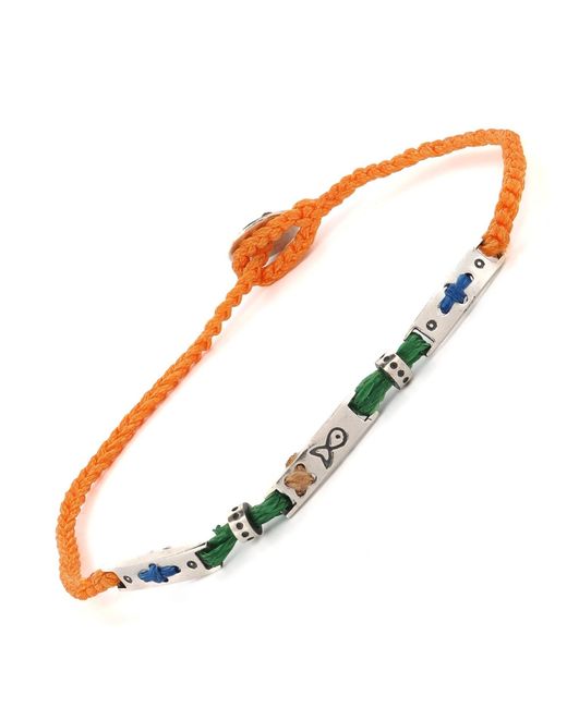 Ebru Jewelry Brown Sterling Spiritual Symbols Woven Hope Braided Bracelet for men