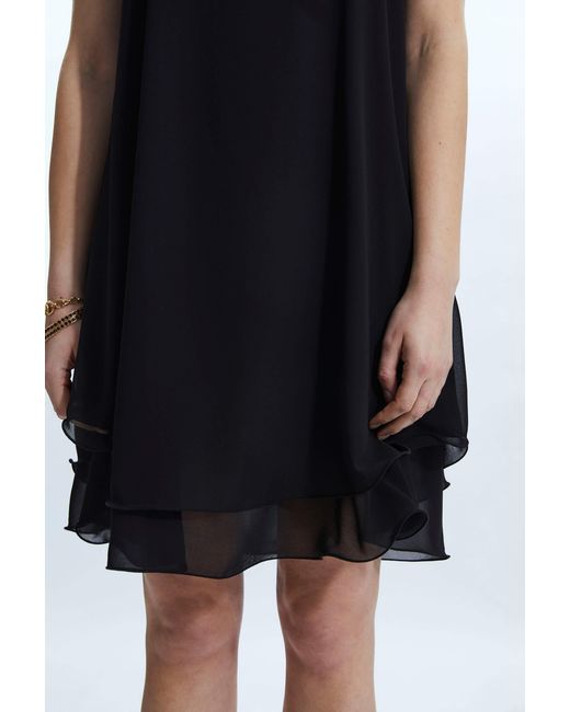 James Lakeland Black Sleeveless Wave Hem Dress