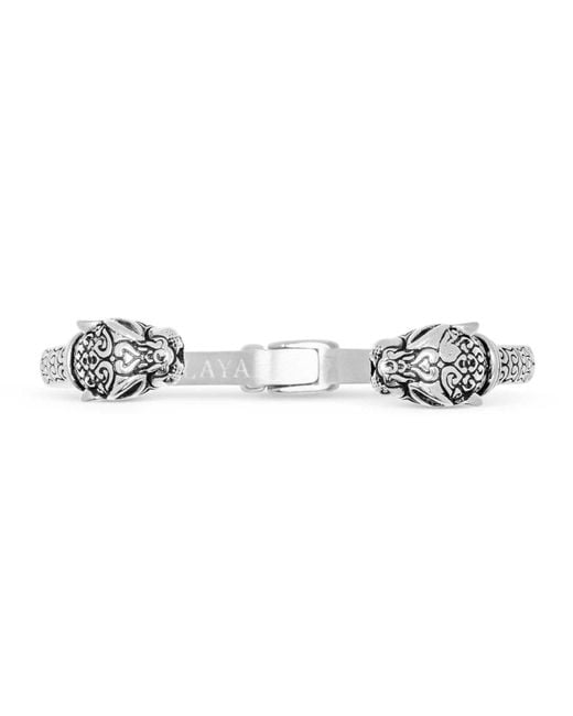 Nialaya White Panther Bangle for men