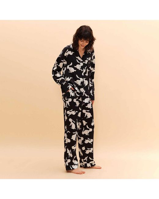 Silkinc Black Rabbit Silk Pajamas Set