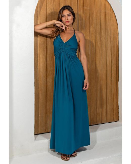 Chic by Lirette Blue Halter Dress Natural