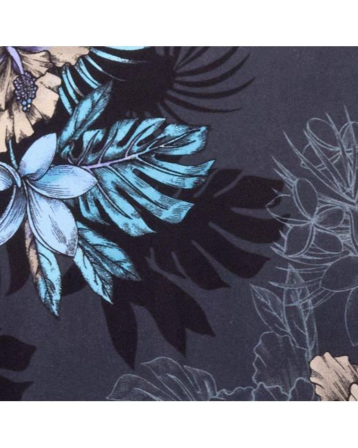 Lords of Harlech Blue Maze Exotic Floral Vneck Tee for men