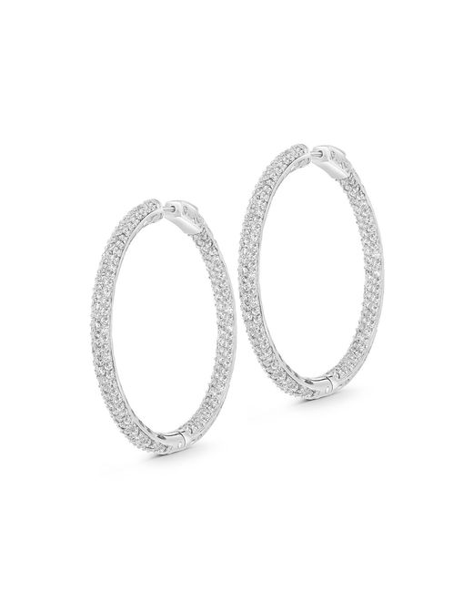 SALLY SKOUFIS Metallic Allure Pave Hoops With Made Diamonds
