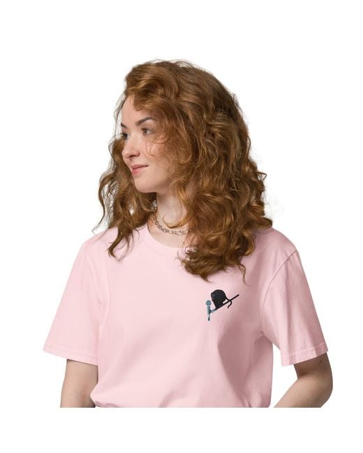 Anchor and Crew Pink Cotton Artist Monkey Organic Cotton Embroidered T-Shirt