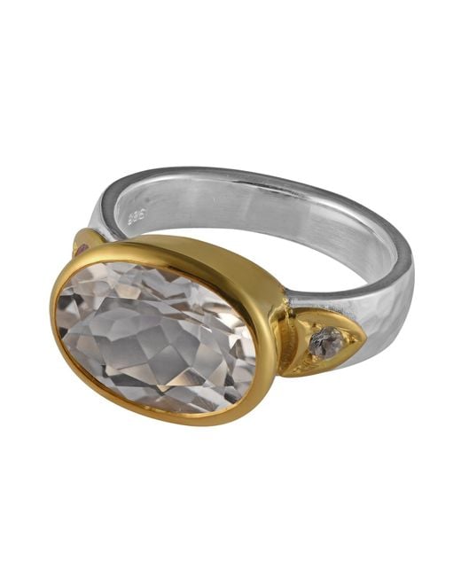 Emma Chapman Jewels Metallic Bathsheba Crystal Aquamarine Ring