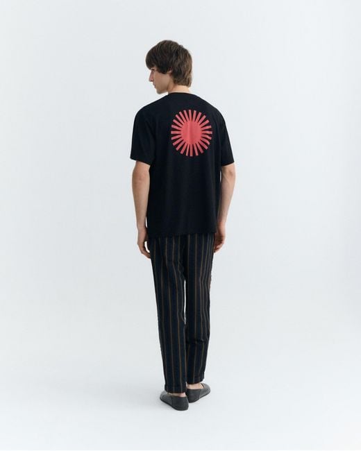 Thinking Mu Black Aaron Back Sun T-Shirt for men
